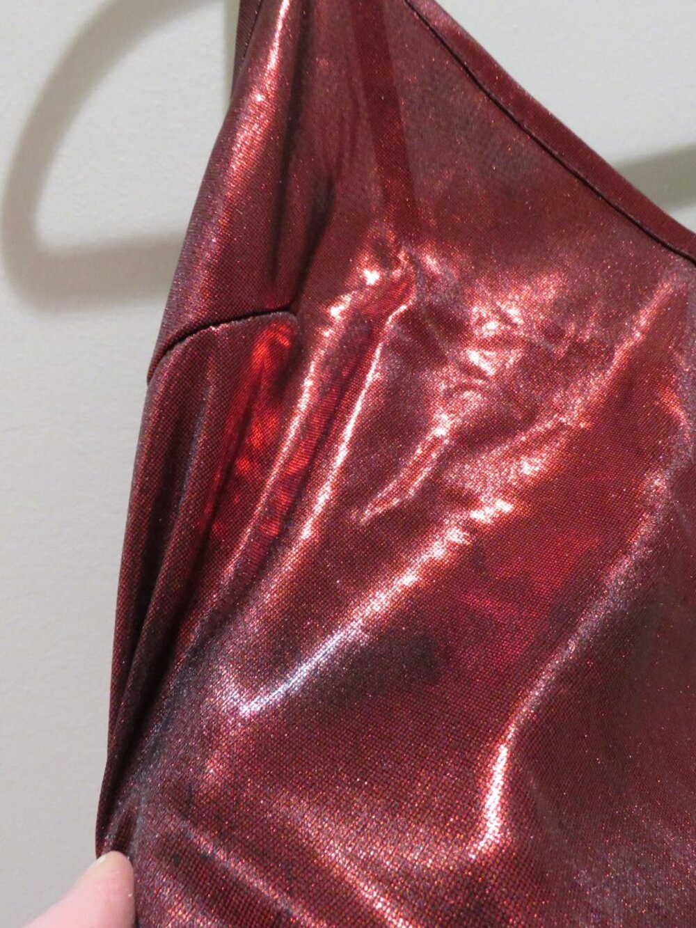 VINTAGE BONKERS USA Red Metallic Maxi Slip Dress Medium 90s Party Friends - Picture 6 of 15